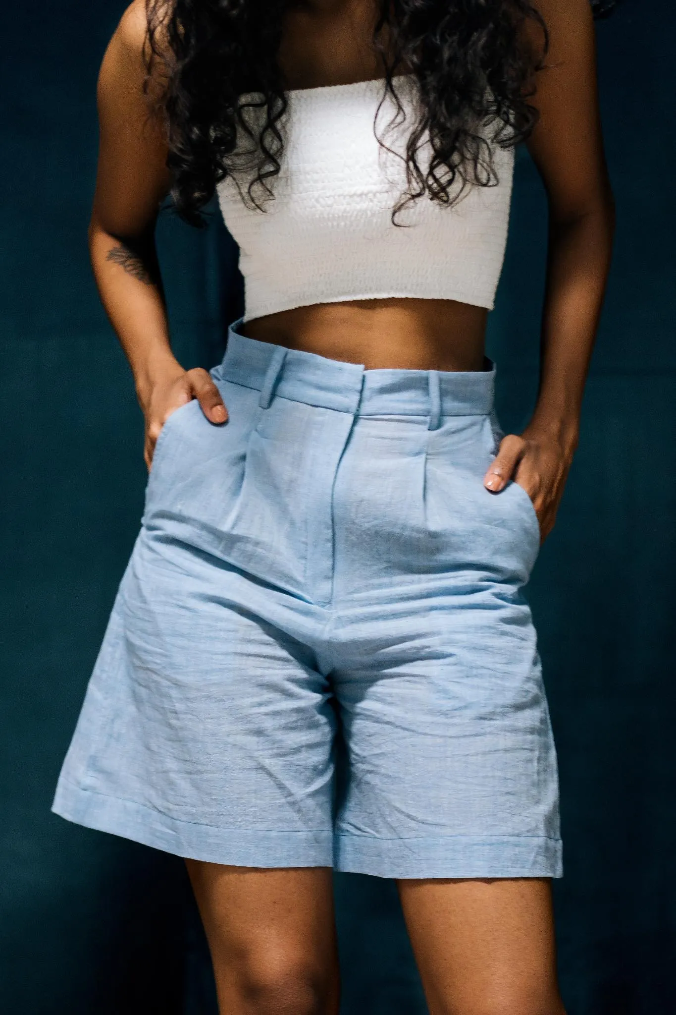 Ratan - Blue Tailored Shorts