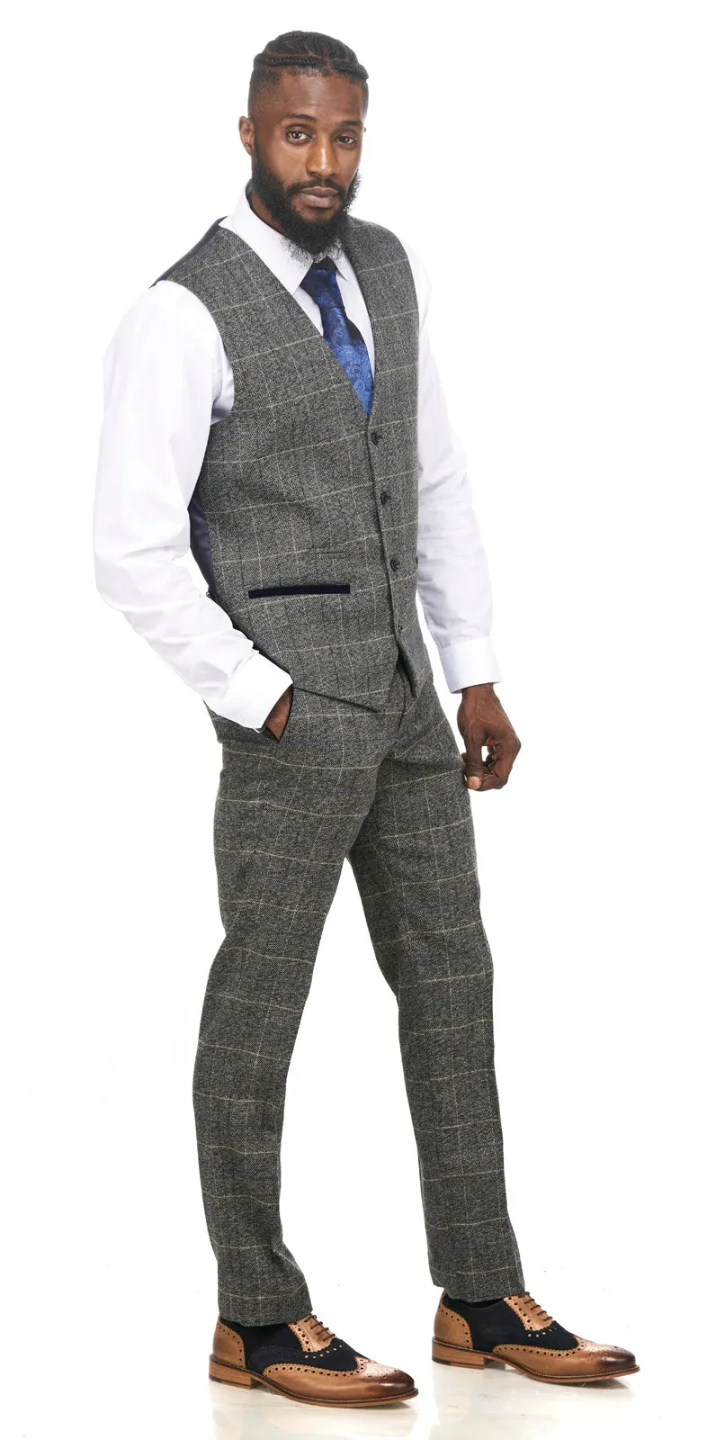 Scott Grey Check Tweed Wedding Suit | Wedding Suit | Father & Son Suit