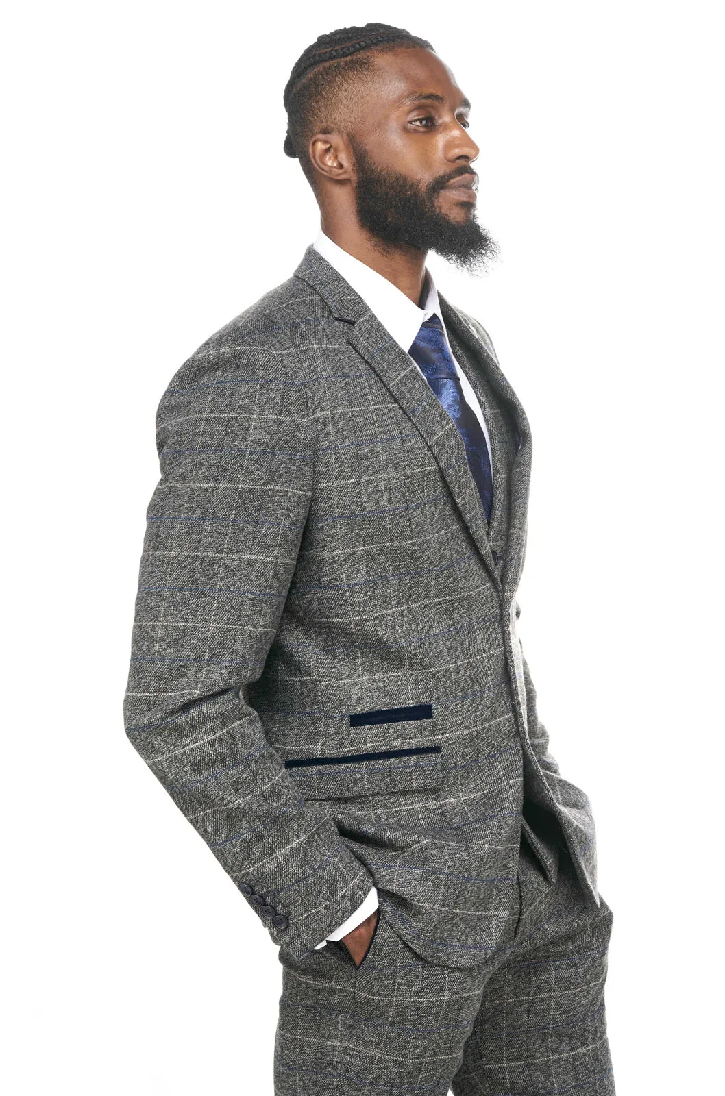 Scott Grey Check Tweed Wedding Suit | Wedding Suit | Father & Son Suit
