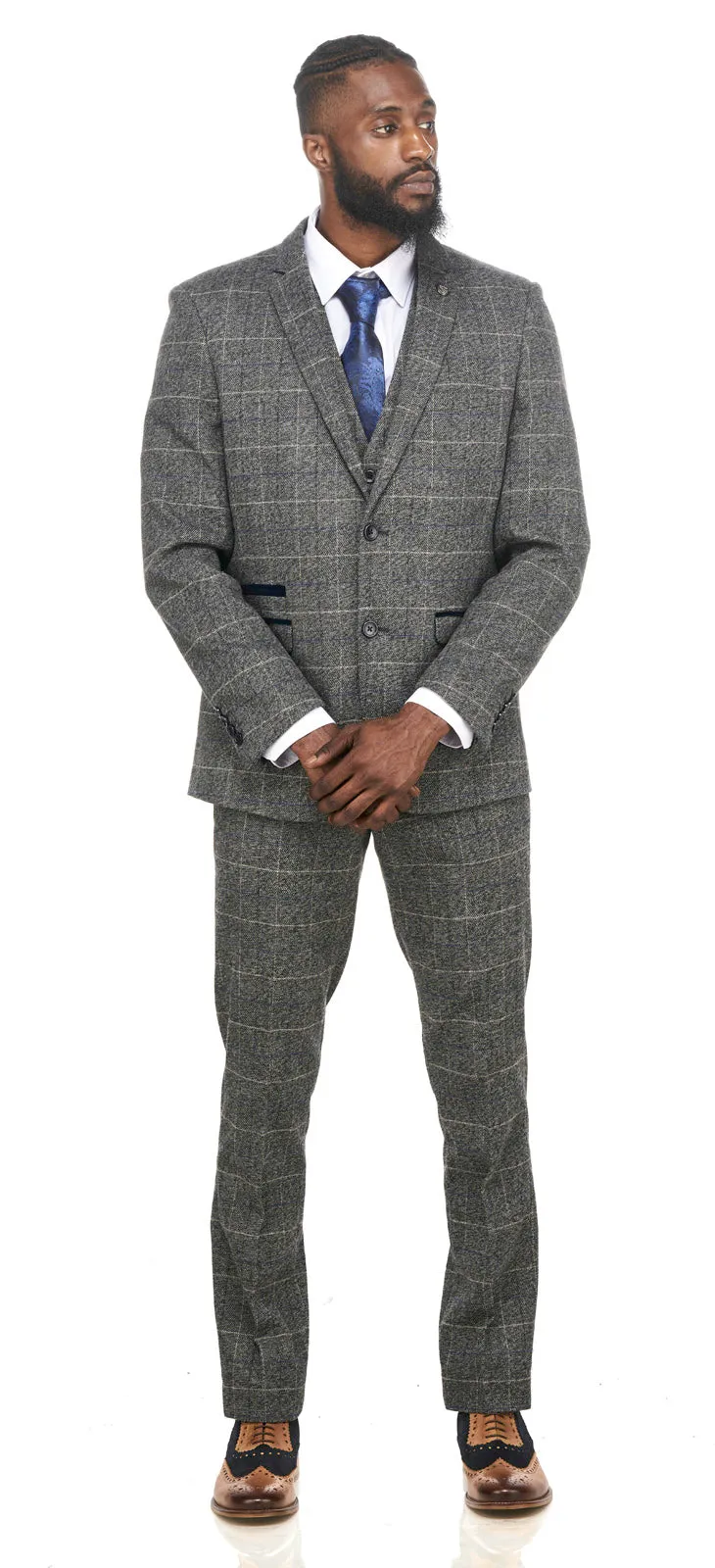 Scott Grey Check Tweed Wedding Suit | Wedding Suit | Father & Son Suit