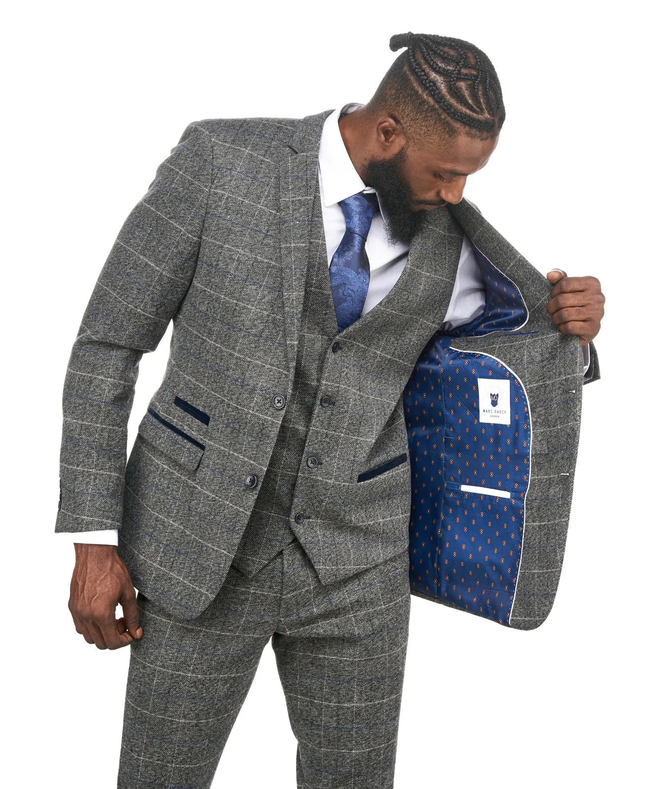Scott Grey Check Tweed Wedding Suit | Wedding Suit | Father & Son Suit