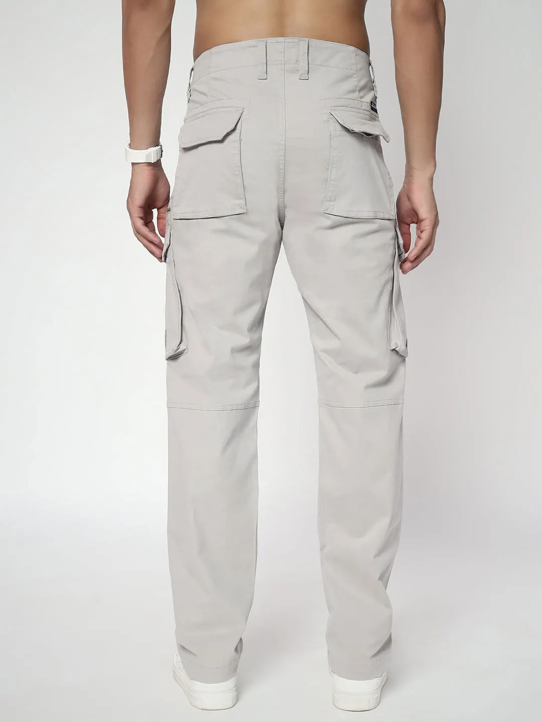 SLIM EIGHT POCKETS CARGO LIGHT GREY