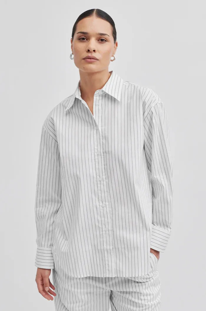 SOALON STRIPED SHIRT BLACK / WHITE