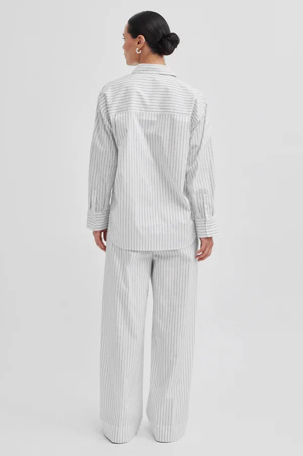 SOALON STRIPED SHIRT BLACK / WHITE