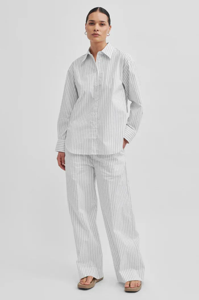 SOALON STRIPED SHIRT BLACK / WHITE