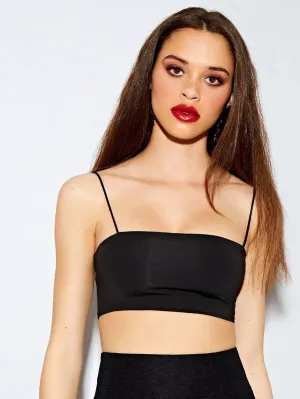Solid Form-Fitting Cropped Cami Top