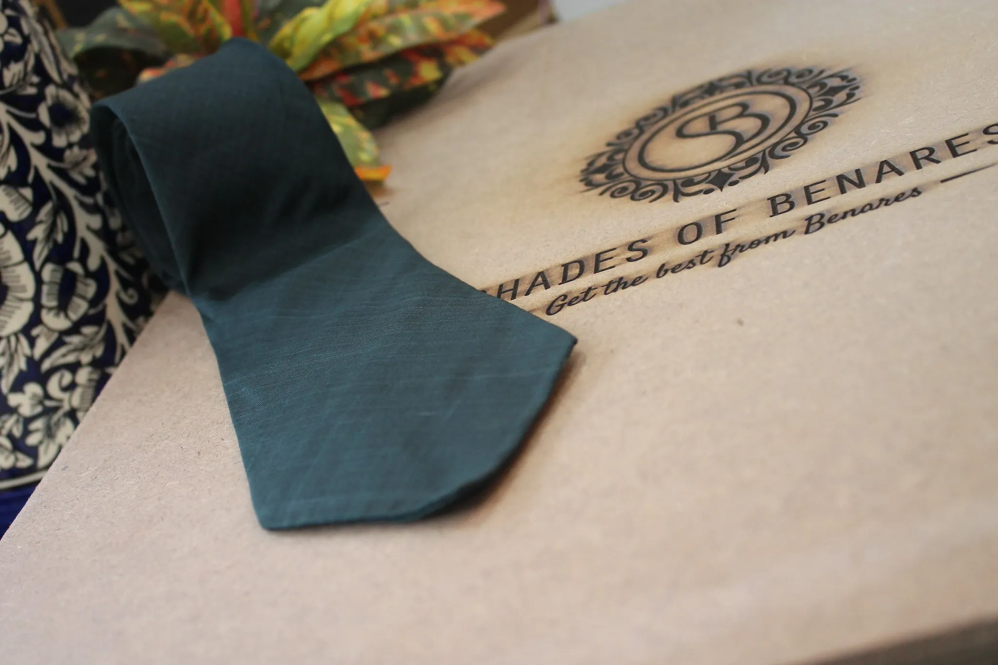 Sophisticated Black Banarasi Pure Raw Silk Neck Tie - Limited Edition