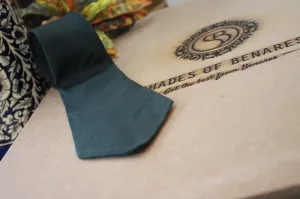 Sophisticated Black Banarasi Pure Raw Silk Neck Tie - Limited Edition