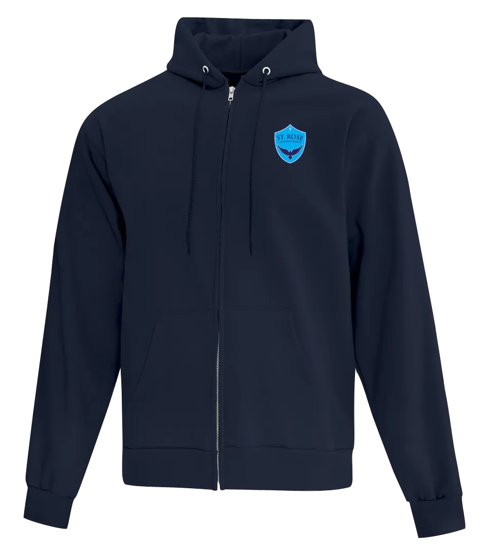 St. Rose Youth Cotton Full Zip Hooded Sweatshirt with Embroidered Left Chest & Personalization