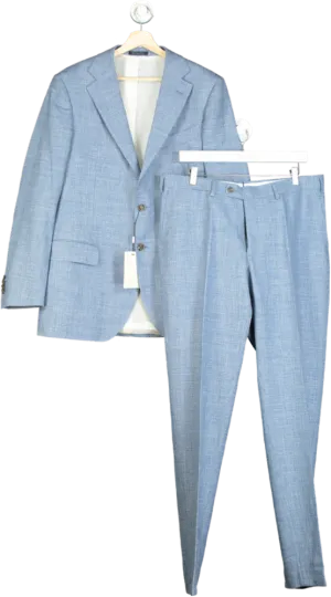 Suitsupply Light Blue Lazio Single Breasted Tailored fit  Suit 2-piece SZ52 UK XXXL UK 42