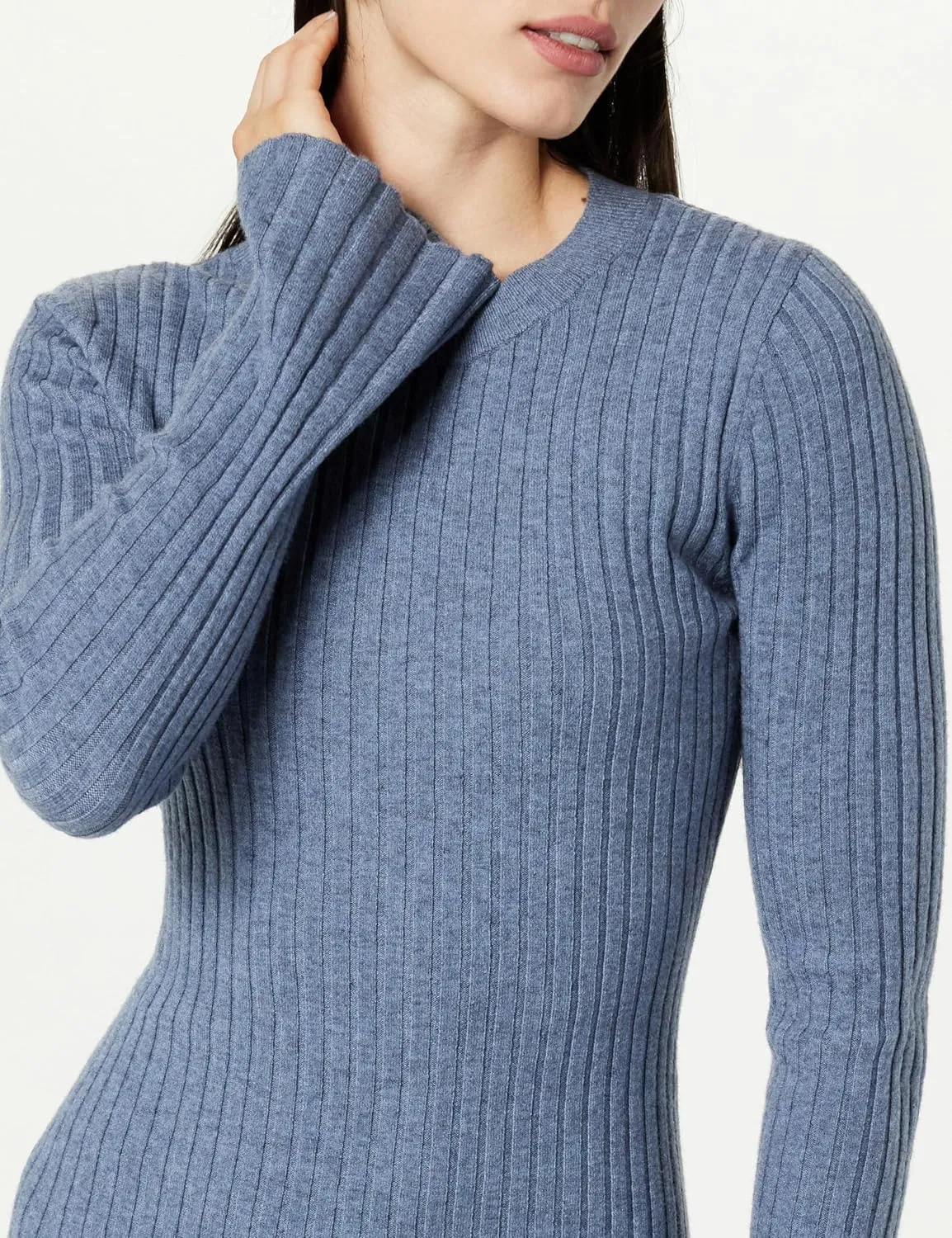 The Drop Women's Fernanda Bell Sleeve Ribbed Sweater Dress