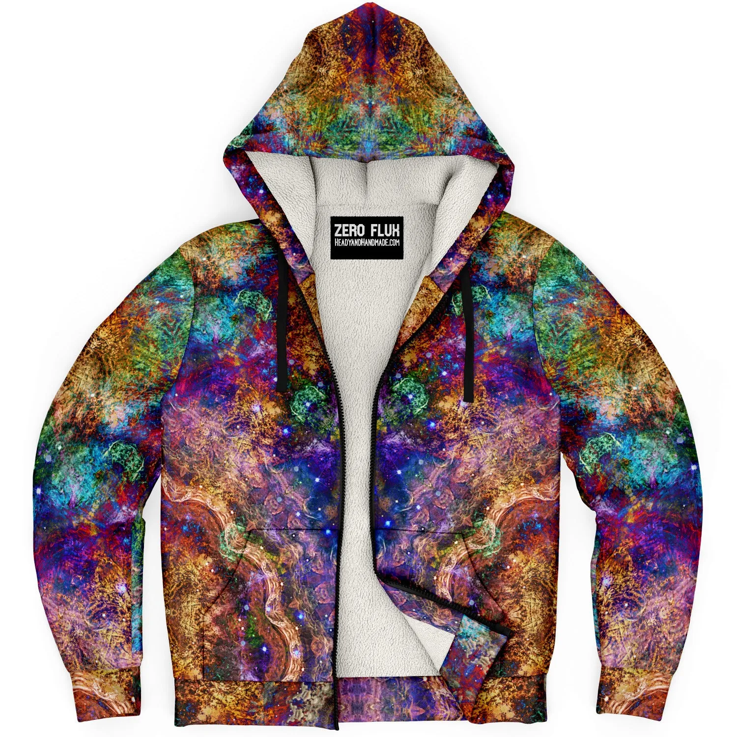 Unitas Psychedelic Fleece-Lined Zip-Up Hoodie