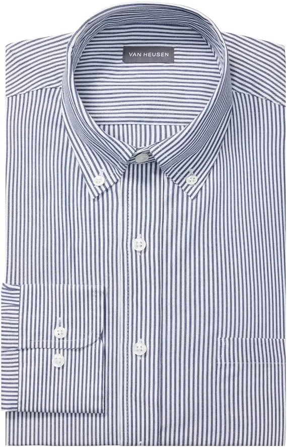 Van Heusen Men's Regular Fit Pinpoint Stripe Dress Shirt - Amazon Exclusive