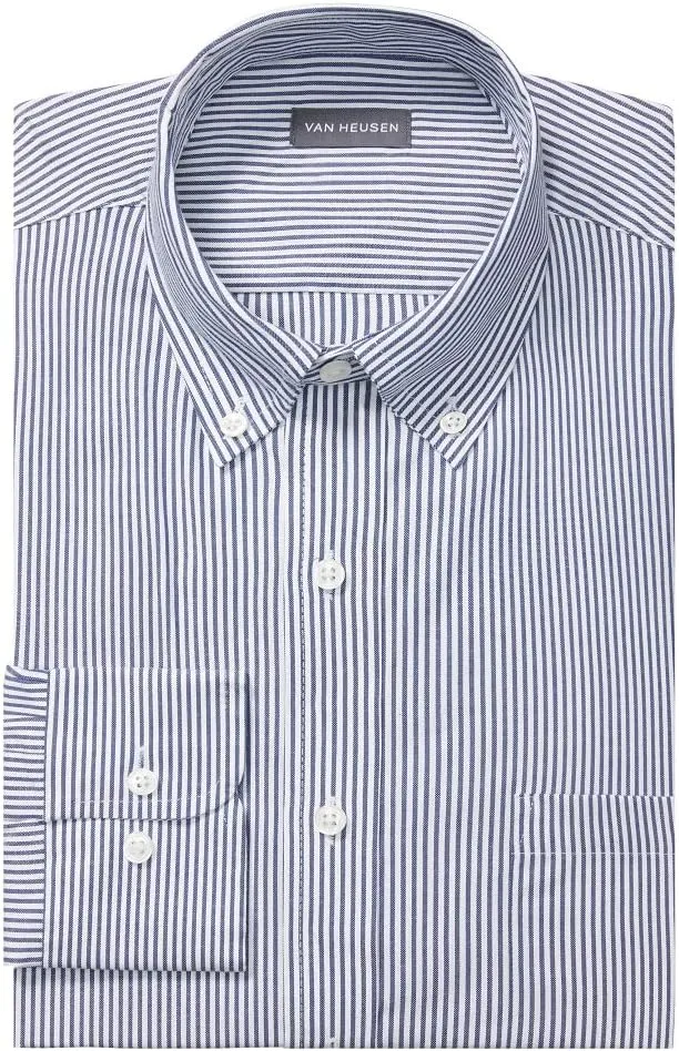 Van Heusen Men's Regular Fit Pinpoint Stripe Dress Shirt - Amazon Exclusive