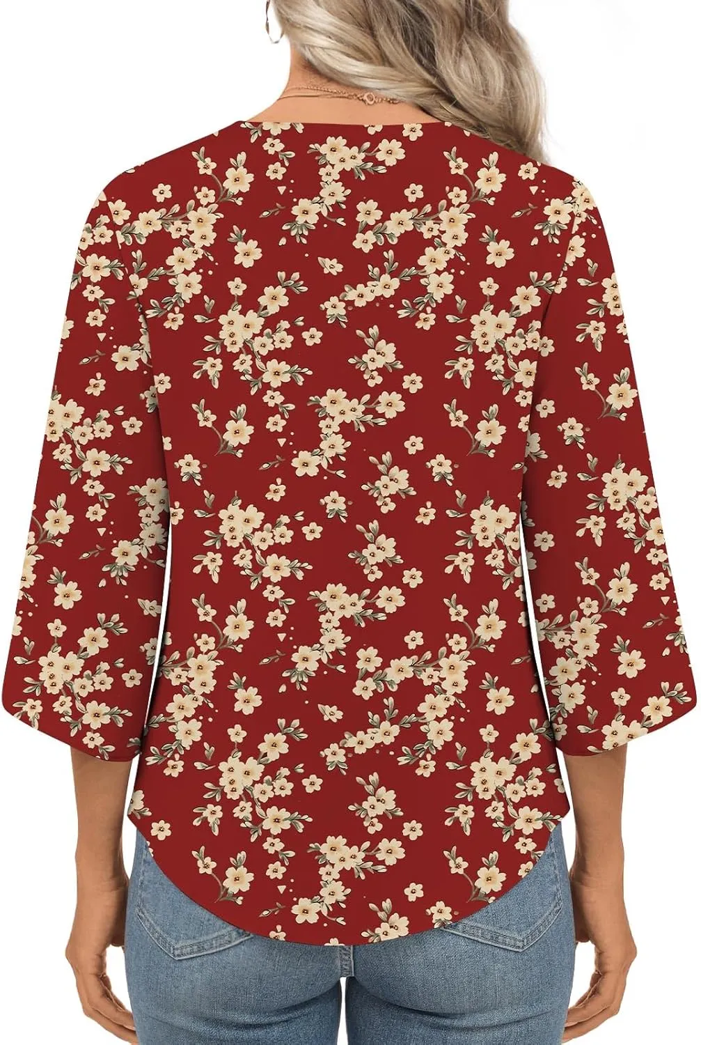 Womens 2025 Casual Summer Tops V-Neck Button Down Shirts Loose Fit Tunic Blouses