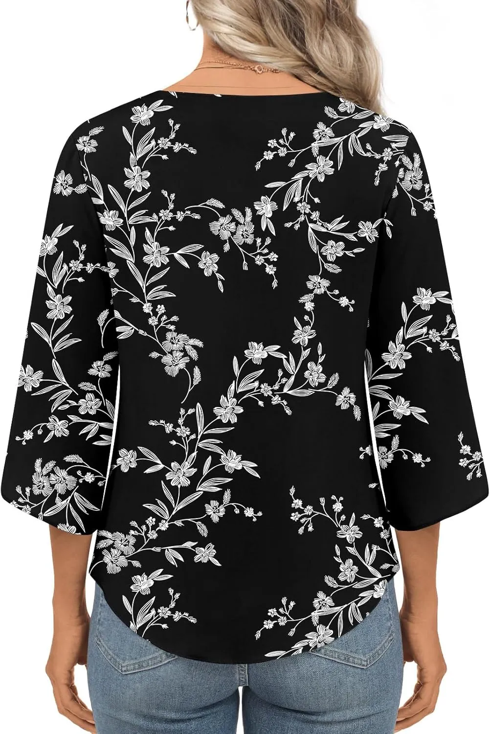 Womens 2025 Casual Summer Tops V-Neck Button Down Shirts Loose Fit Tunic Blouses