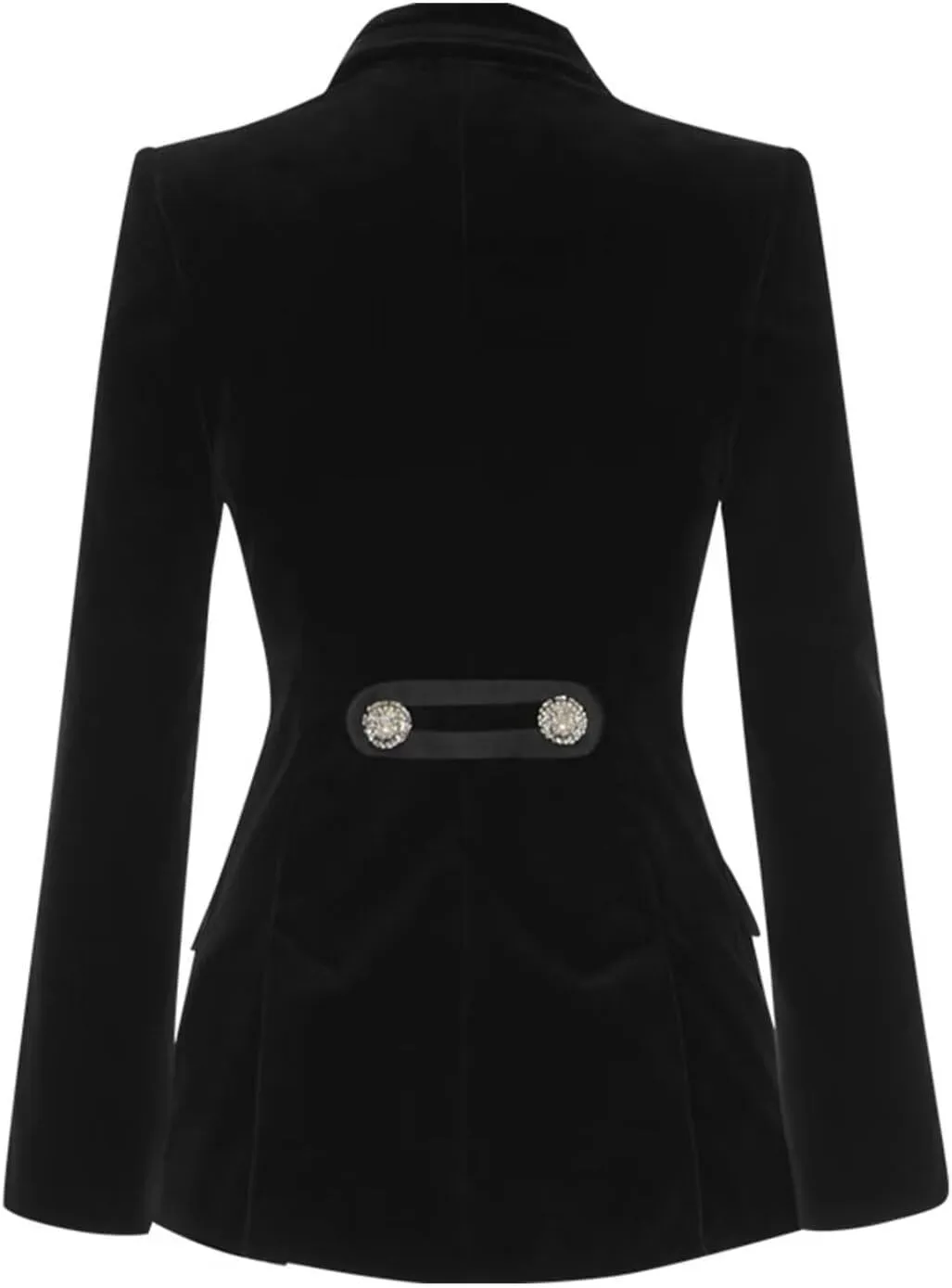 Women's Velvet Blazer Double Breasted Suit Coat Prom Wedding Work Lady Tuxedos Jacket